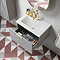 Voyage Wall Hung Vanity - 500mm Cool Grey with Brushed Brass Handle