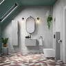 Voyage Wall Hung Vanity - 500mm Cool Grey with Matt Black Handle