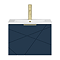 Voyage Wall Hung Vanity - 500mm Indigo Blue with Brushed Brass Handle