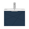 Voyage Wall Hung Vanity - 500mm Indigo Blue with Chrome Handle