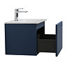 Voyage Wall Hung Vanity - 500mm Indigo Blue with Chrome Handle