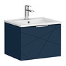 Voyage Wall Hung Vanity - 500mm Indigo Blue with Chrome Handle