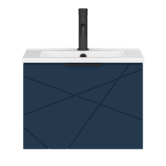 Voyage Wall Hung Vanity - 500mm Indigo Blue with Matt Black Handle
