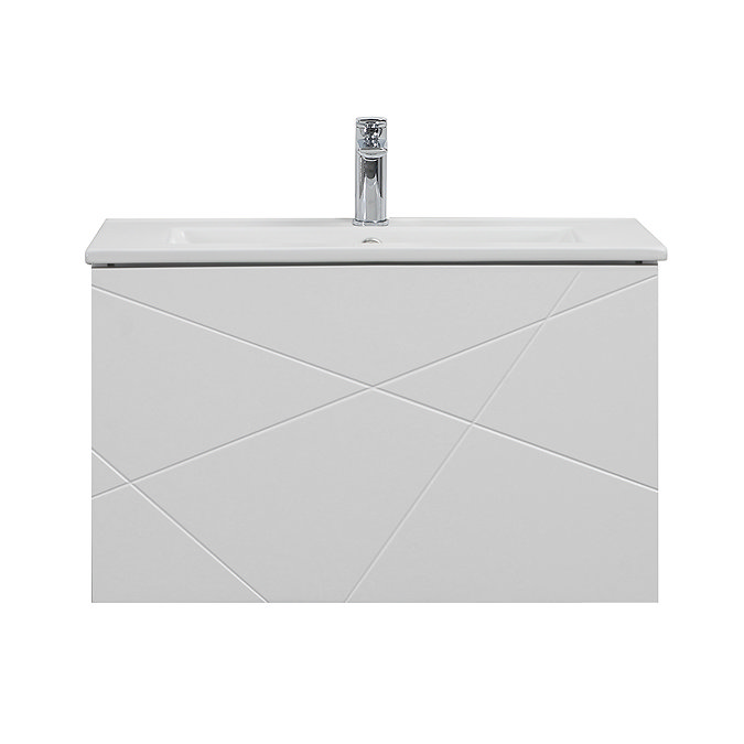 Voyage Wall Hung Vanity - 600mm Arctic White with Chrome Handle