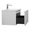 Voyage Wall Hung Vanity - 600mm Arctic White with Chrome Handle