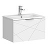 Voyage Wall Hung Vanity - 600mm Arctic White with Chrome Handle