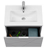 Voyage Wall Hung Vanity - 600mm Cool Grey with Chrome Handle