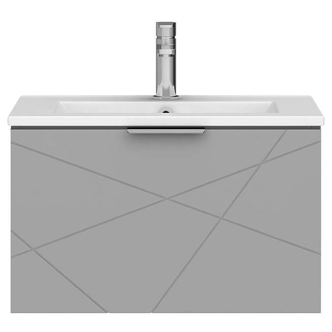 Voyage Wall Hung Vanity - 600mm Cool Grey with Chrome Handle