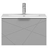 Voyage Wall Hung Vanity - 600mm Cool Grey with Chrome Handle