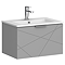 Voyage Wall Hung Vanity - 600mm Cool Grey with Chrome Handle