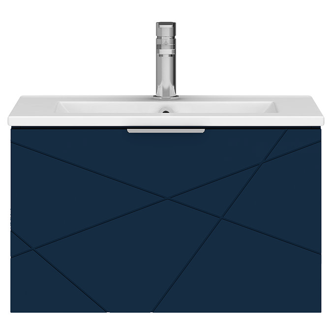 Voyage Wall Hung Vanity - 600mm Indigo Blue with Chrome Handle