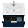 Voyage Wall Hung Vanity - 600mm Indigo Blue with Chrome Handle