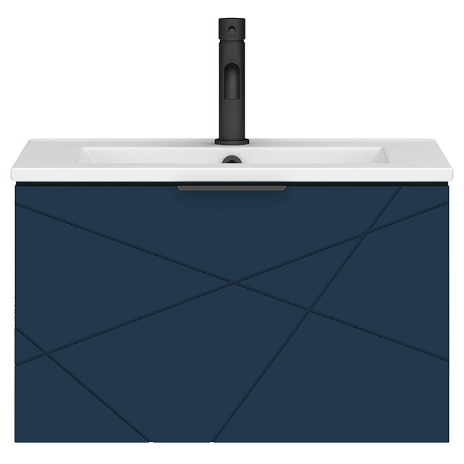 Voyage Wall Hung Vanity - 600mm Indigo Blue with Matt Black Handle