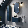 Voyage Wall Hung Vanity - 600mm Indigo Blue with Matt Black Handle
