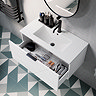 Voyage Wall Hung Vanity - 800mm Arctic White with Matt Black Handle