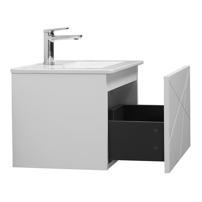 Voyage Wall Hung Vanity - 800mm Arctic White with Chrome Handle