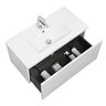 Voyage Wall Hung Vanity - 800mm Arctic White with Chrome Handle