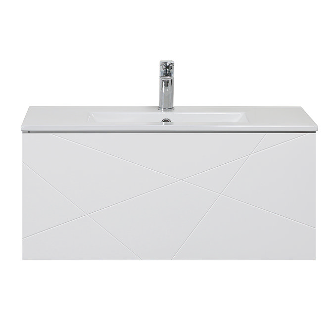 Voyage Wall Hung Vanity - 800mm Arctic White with Chrome Handle