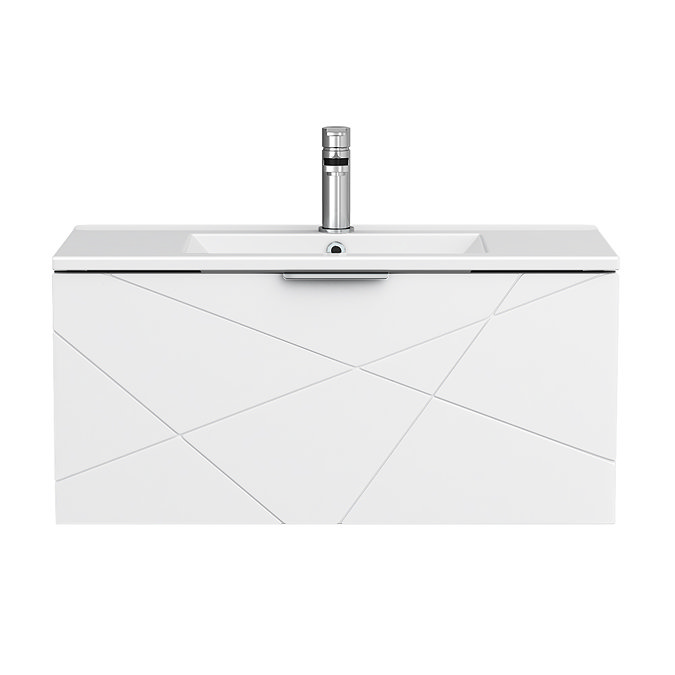 Voyage Wall Hung Vanity - 800mm Arctic White with Chrome Handle