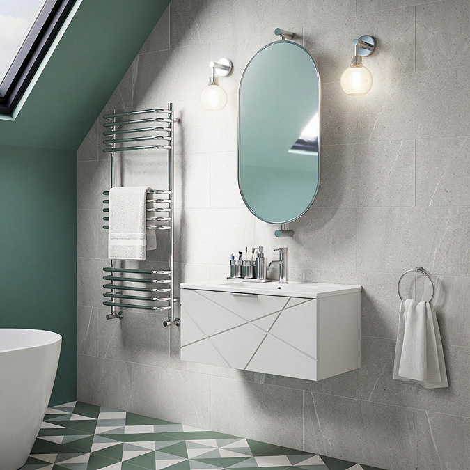 Voyage Wall Hung Vanity - 600mm Arctic White with Chrome Handle