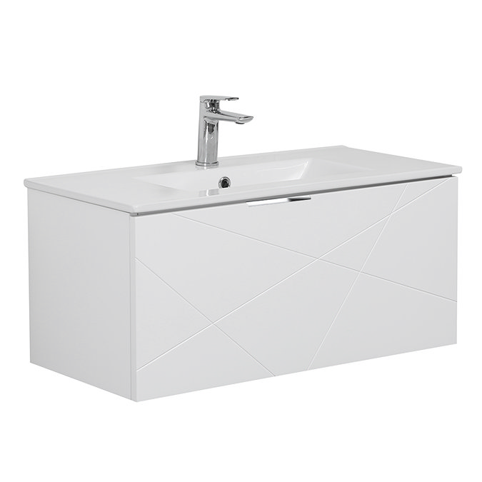 Voyage Wall Hung Vanity - 800mm Arctic White with Chrome Handle