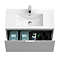 Voyage Wall Hung Vanity - 800mm Cool Grey with Chrome Handle