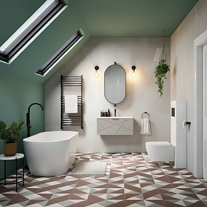 Voyage Wall Hung Vanity - 800mm Cool Grey with Matt Black Handle