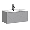 Voyage Wall Hung Vanity - 800mm Cool Grey with Matt Black Handle