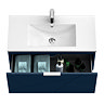 Voyage Wall Hung Vanity - 800mm Indigo Blue with Chrome Handle