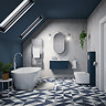Voyage Wall Hung Vanity - 800mm Indigo Blue with Chrome Handle