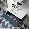 Voyage Wall Hung Vanity - 800mm Indigo Blue with Chrome Handle