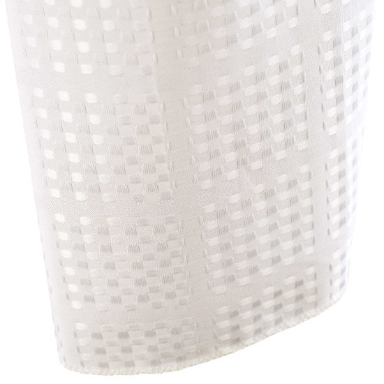 Waffle Polyester Shower Curtain W1800 x H1800mm w/ 12 Curtain Rings - Cream - 66209 Large Image