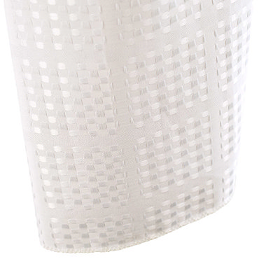 Waffle Polyester Shower Curtain W1800 x H1800mm w/ 12 Curtain Rings - Cream - 66209 Profile Large Image