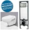 Wall Hung Toilet with Cistern Frame & Square Flush Plate Large Image