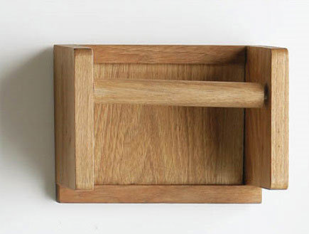 Walnut Wood Toilet Roll Holder Large Image
