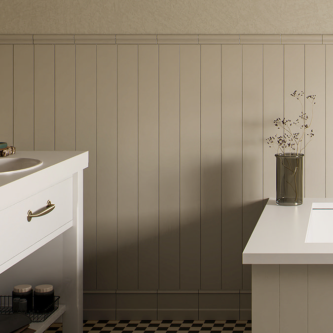 Waltham Beige Slat Panel Wall & Floor Tile - 90 x 1200mm