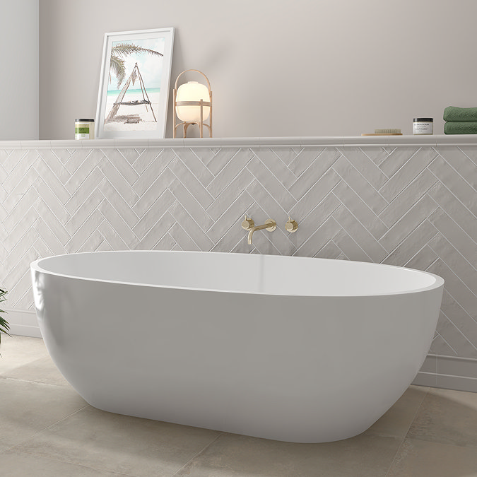 Waltham White Border Wall Tile - 50 x 200mm