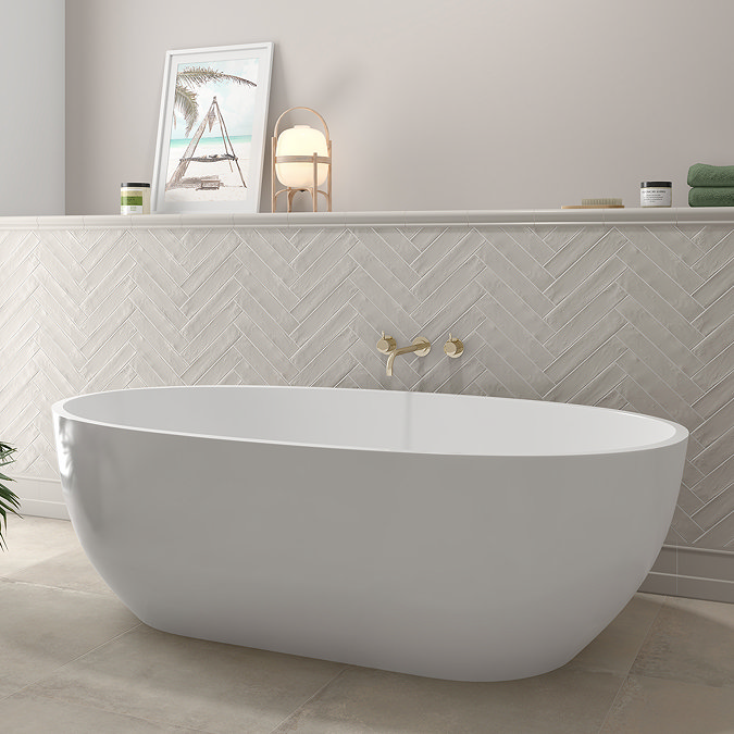 Waltham White Rustic Wall & Floor Tile - 50 x 250mm