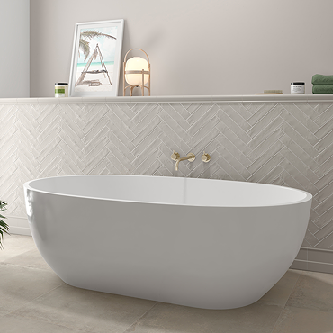 Waltham White Rustic Wall & Floor Tile - 50 x 250mm