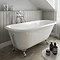 Wandsworth 1680 x 770mm Single Ended Roll Top Cast Iron Bath with Chrome Feet Large Image
