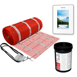 Warmup 150W StickyMat Underfloor Heating Kit with 7iE WiFi Thermostat - Bright Porcelain