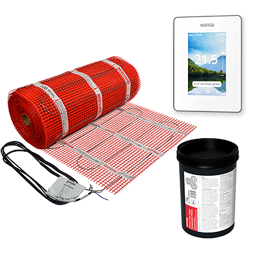 Warmup 150W StickyMat Underfloor Heating Kit with 7iE WiFi Thermostat - Bright Porcelain