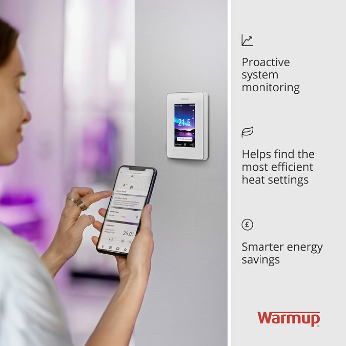 Warmup 200W StickyMat Underfloor Heating Kit with 7iE WiFi Thermostat - Bright Porcelain