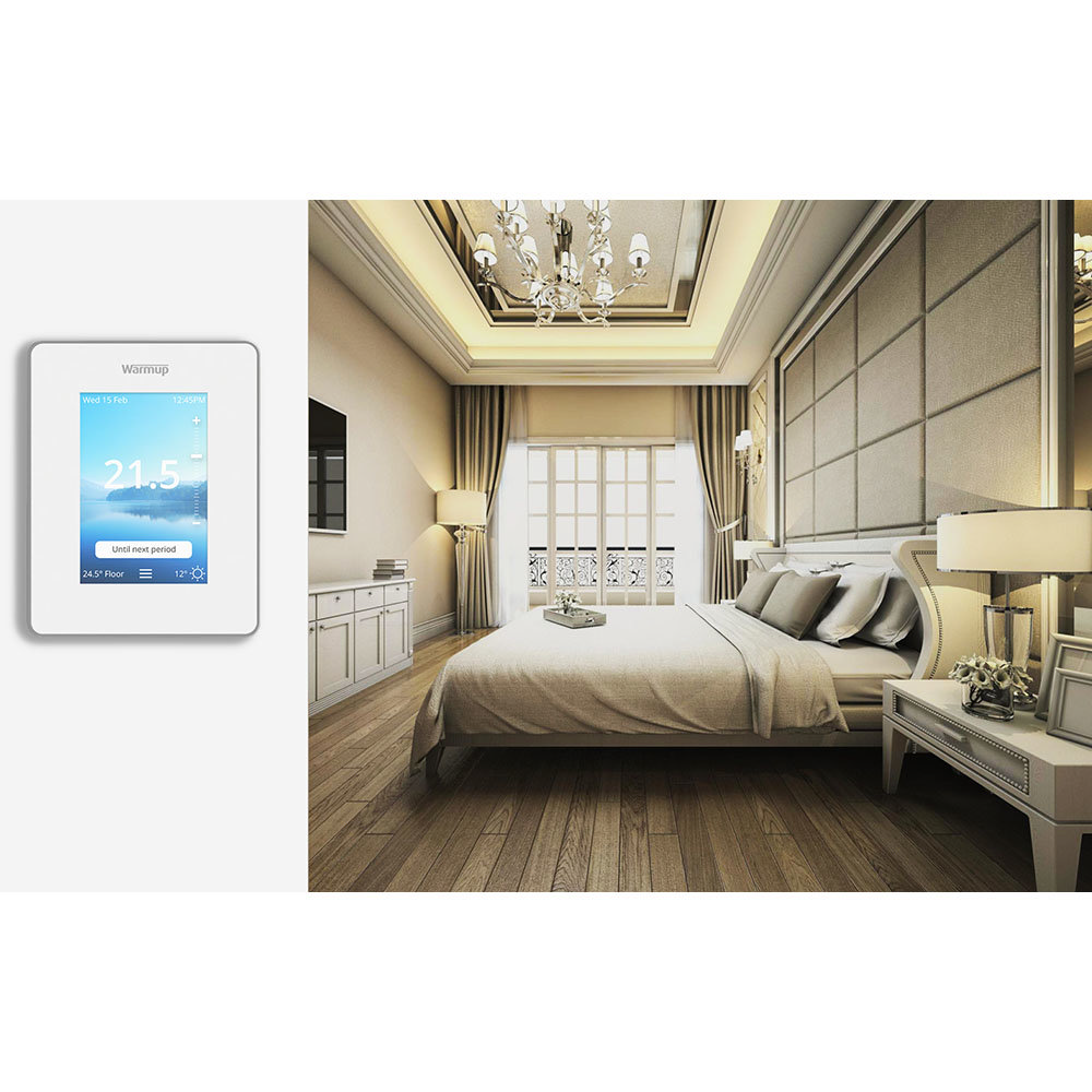 Warmup 6iE Smart WiFi Underfloor Heating Thermostat - Bright Porcelain  Feature Large Image