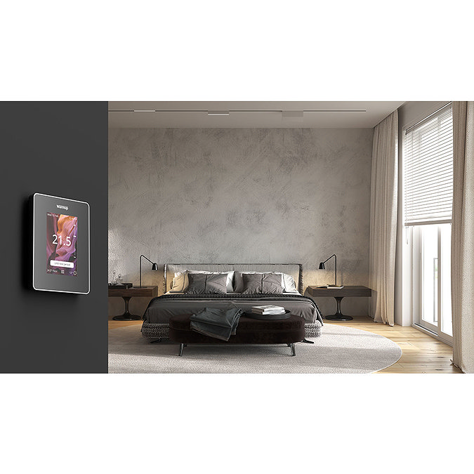 Warmup 6iE Smart WiFi Underfloor Heating Thermostat - Onyx Black  Standard Large Image