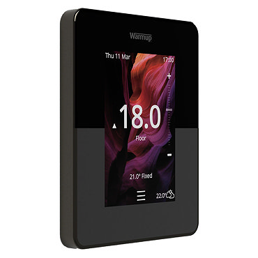 Warmup 6iE Smart WiFi Underfloor Heating Thermostat - Onyx Black  Profile Large Image