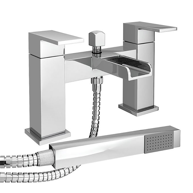 Monza Waterfall Bath Shower Mixer Taps + Shower Kit Large Image