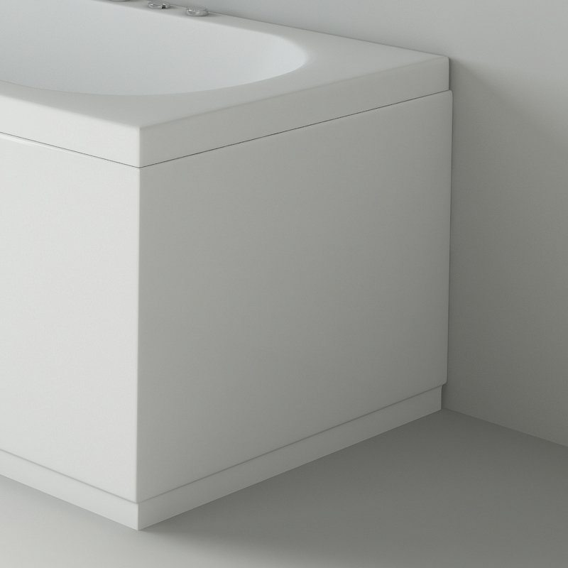 AquaSure Waterproof Gloss White End Bath Panel & Plinth