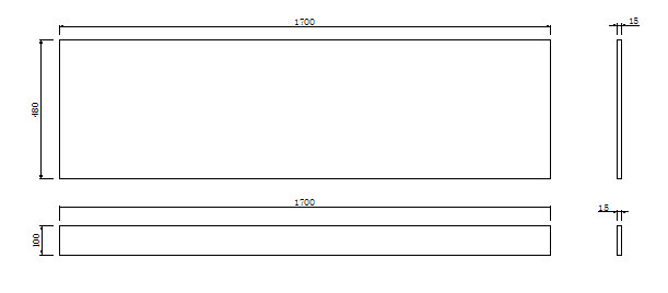 Gloss White 2-Piece Front Bath Panel - 1700mm