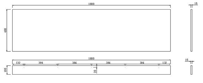 Gloss White 2-Piece Front Bath Panel - 1800mm